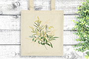 Greenery set, watercolor, gold line, a Decorative Illustration by mArtstore (Thumbnail 5 of 10)