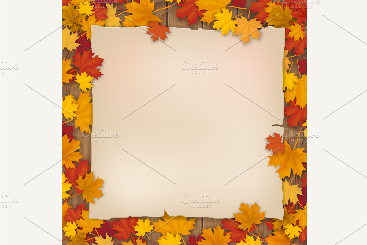 Set of maple tree leaves frames., a Decorative Illustration by belander (Photo 3 of 8)