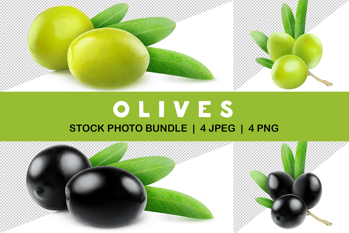 Green and black olives