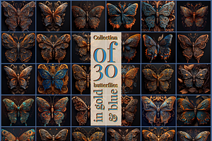 SET Of 30 Ornate Butterflies