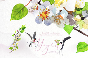 Watercolor Yugen Clipart Set