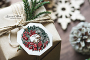 Merry Christmas Wreaths Clipart Set, a Seasonal Illustration by Leonaa art (Thumbnail 17 of 21)