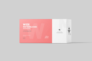 Wide Rectangle Box Packaging Mockup