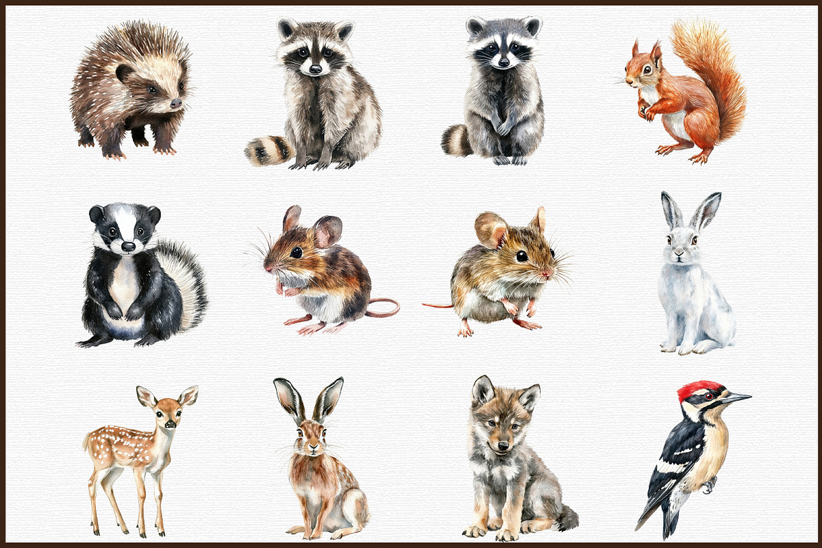 Watercolor Forest Animals - Woodland, an Illustration by Sublimation Artist (Photo 3 of 6)