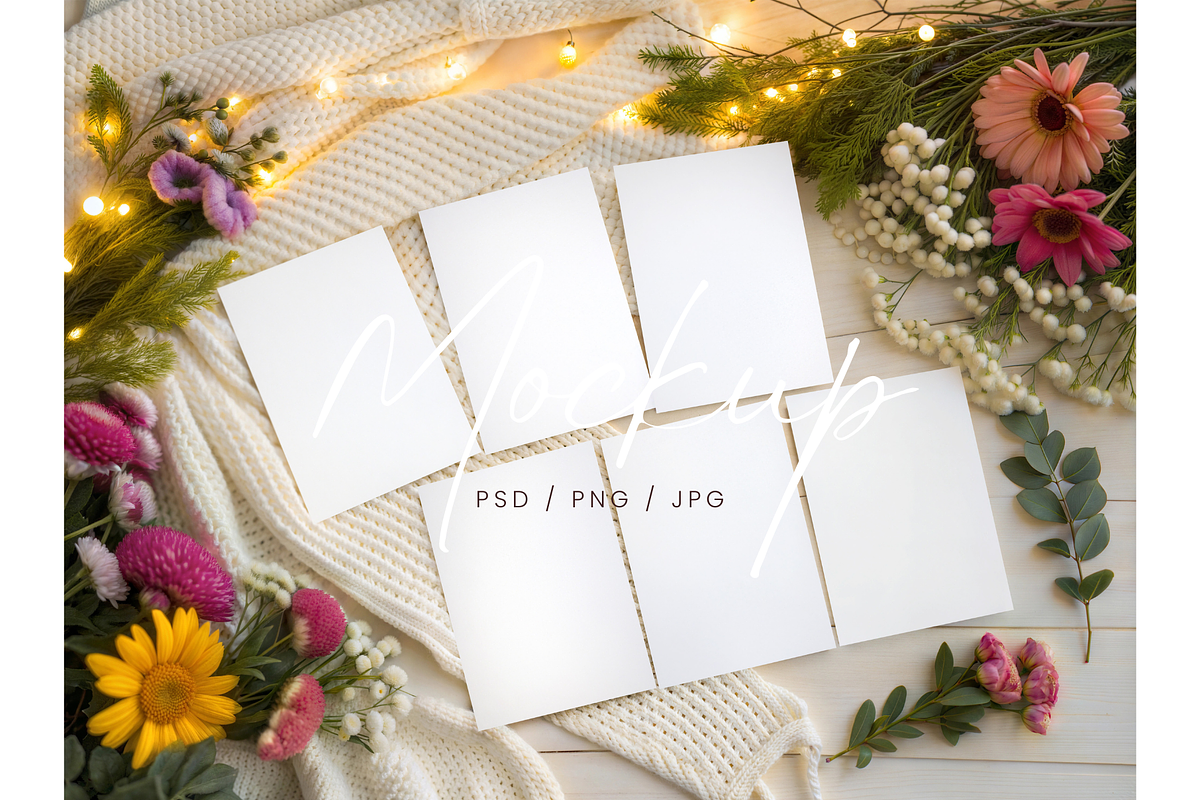 Set of 5x7 Cards Mockup, a Mockup by TatiMockup (Photo 4 of 4)
