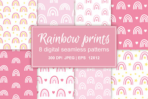 Boho Rainbow Patterns Set