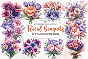 Pink Purple and Floral Bouquets, an Illustration by Designworld (Thumbnail 1 of 7)