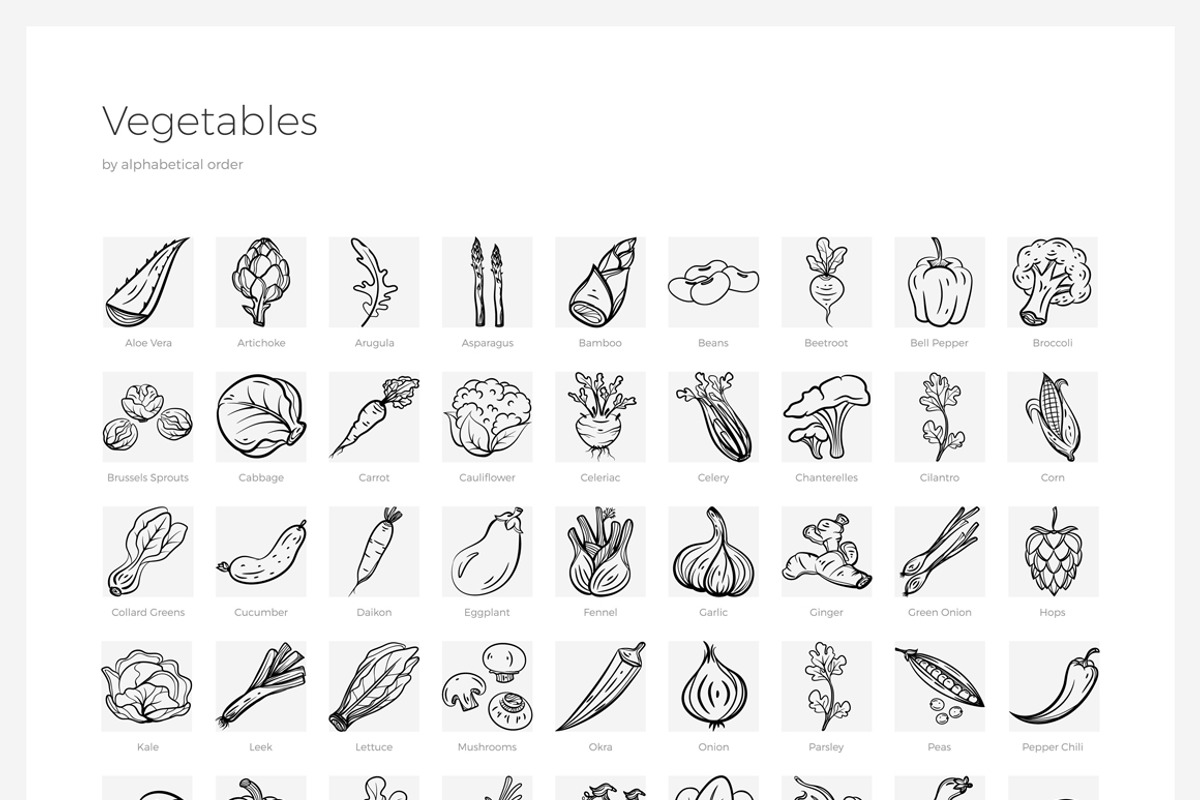 Fruits & Vegetables + Badges, an Outline Icon by Uniko Studio (Photo 7 of 12)