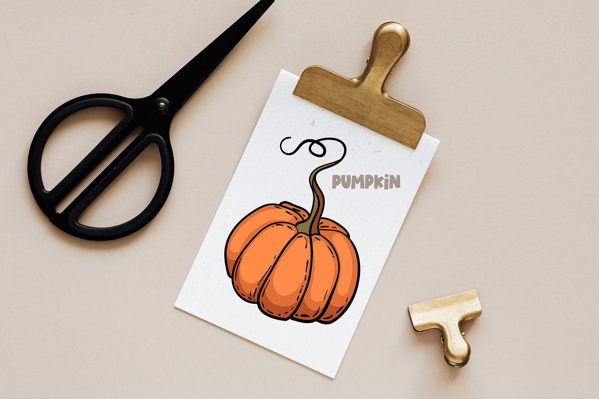 Pumpkins - vector clipart, a Seasonal Illustration by Glass Cat Design (Photo 5 of 10)