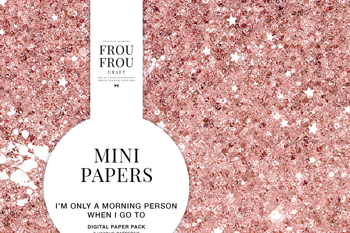 Rose Gold Pink Black Mini Papers, a Pattern Graphic by Frou Fou Craft (Photo 7 of 7)