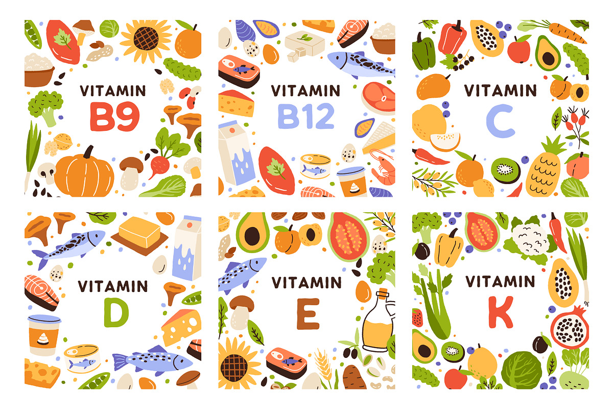 Food products, vitamin groups set, a Food Illustration by Good Studio (Photo 3 of 19)