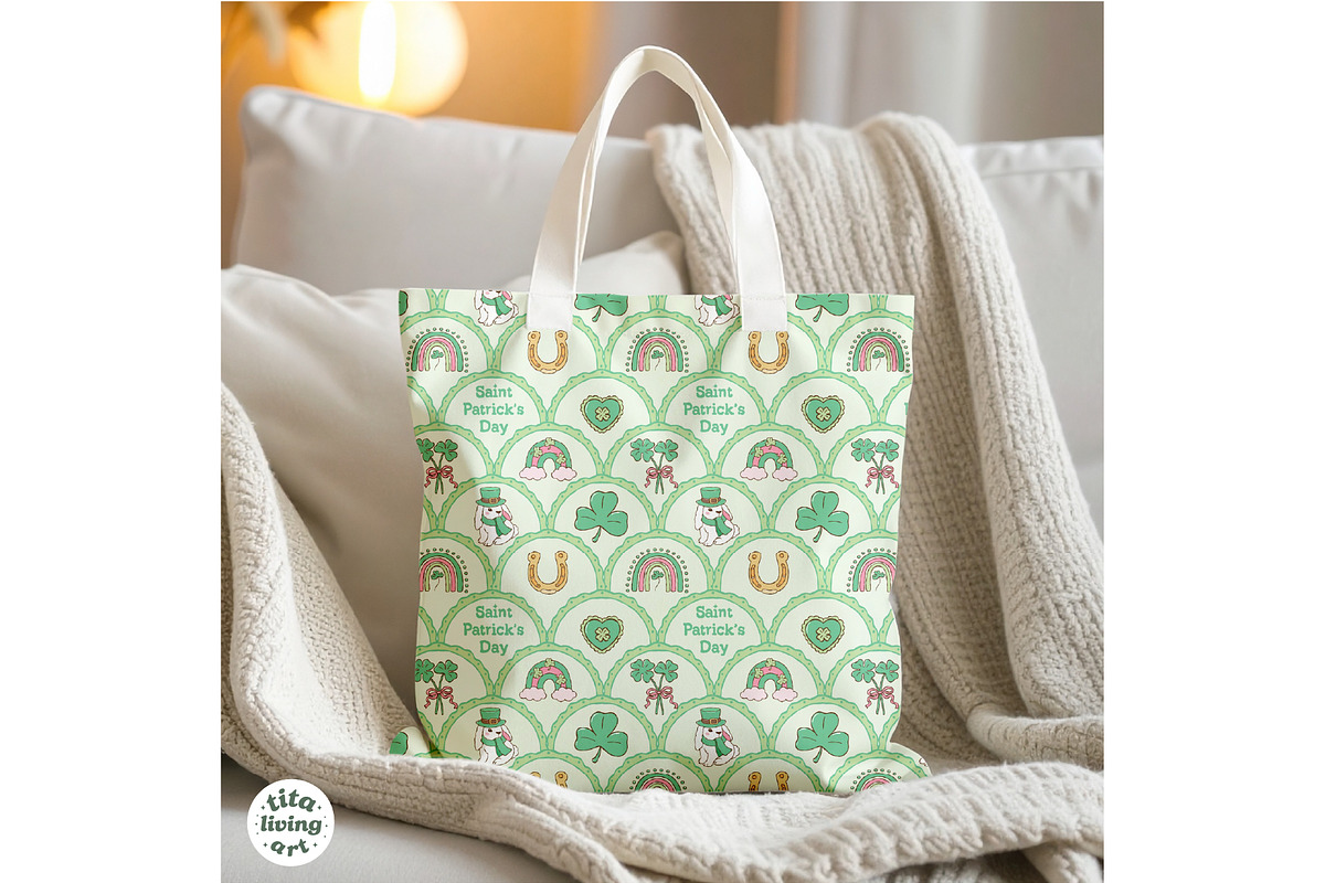 Lucky Scalloped Seamless Pattern, a Seasonal Illustration by TitaLivingArt (Photo 8 of 13)