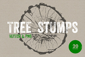 Tree Stump Textures - Vector & PNG