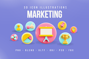 Marketing 3D Icon Pack