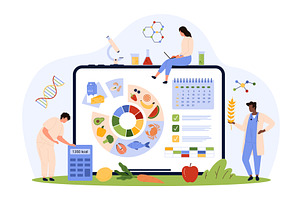 Food diary for weight loss, calorie, a Technology Illustration by Flashvector