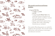 Western Toile de Jouy Pattern, a Background Graphic by Hughes Studio (Thumbnail 5 of 8)