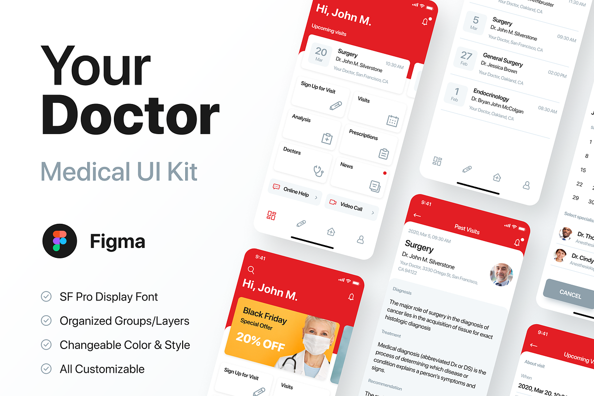 Your Doctor Medical UI Kit, an App Template by karetniy | Creative Market