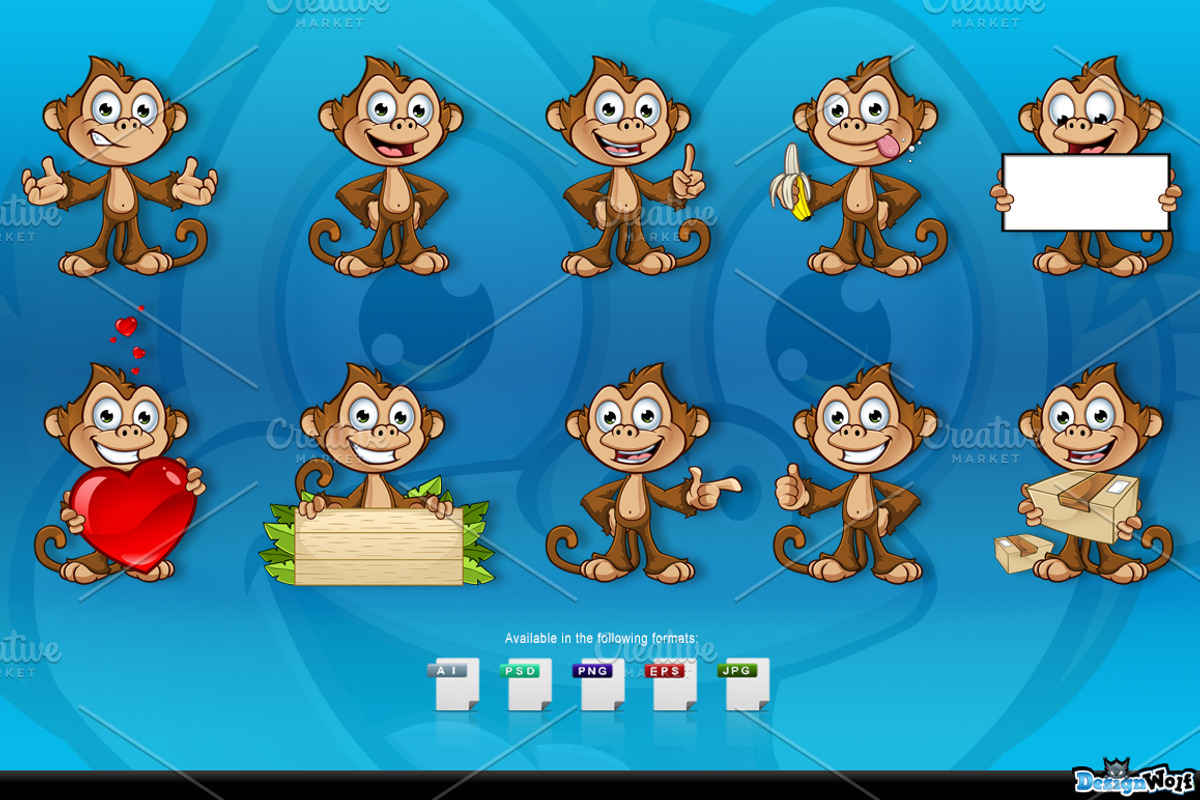 Cheeky Monkey Character, an Animal Illustration by DesignWolf (Photo 2 of 2)