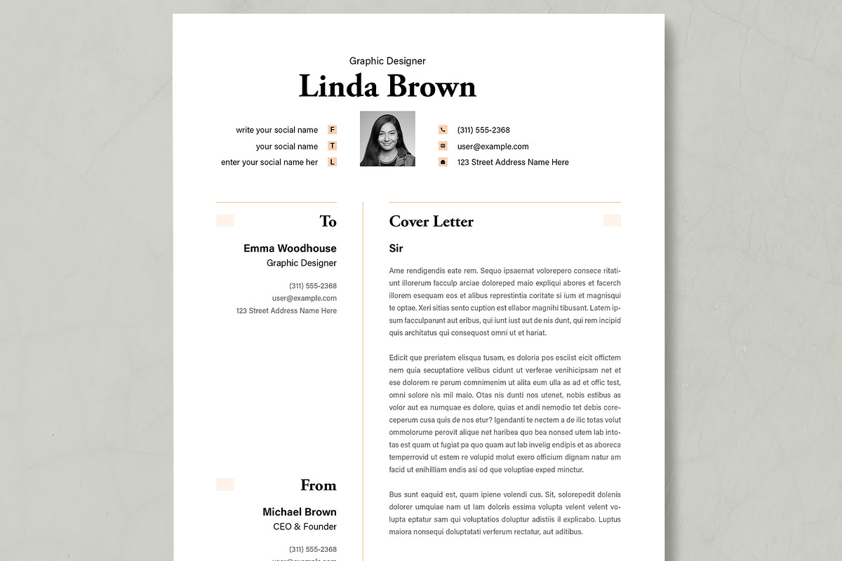Modern Minimalist Resume Template, a Resume Template by MightyDesign (Photo 4 of 10)