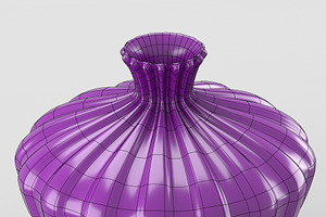 Shiny Decorative Vase In Purple Tone