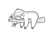Cute Sloth Line Art Bundle, an Illustration by musafir_fashion (Thumbnail 4 of 51)