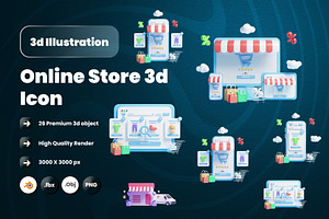 Online Store 3d Illustration Icon