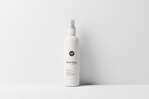 White Plastic Spray Bottle Mockups