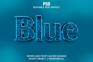 Blue glitter 3d Psd Text Effect, a Layer Style Add-On by bdrobin
