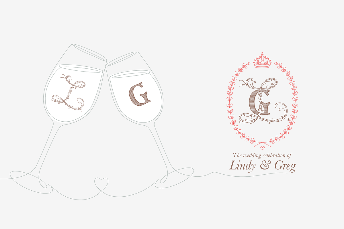 Royal Wedding Monograms font family, a Script Font by kaer_shop (Photo 8 of 10)