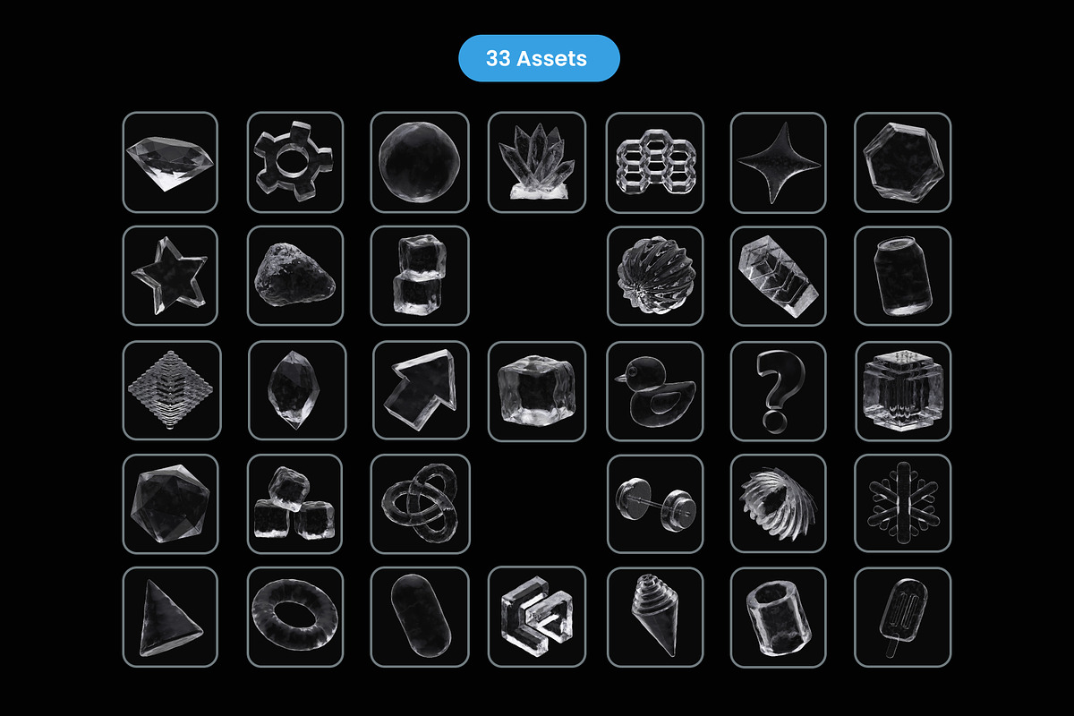 3D Ice Material Icons, an Object 3D Model by Azam Creative (Photo 5 of 5)