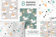 Unicorn clipart & pattern, a Graphic by Nafanya (Thumbnail 5 of 13)