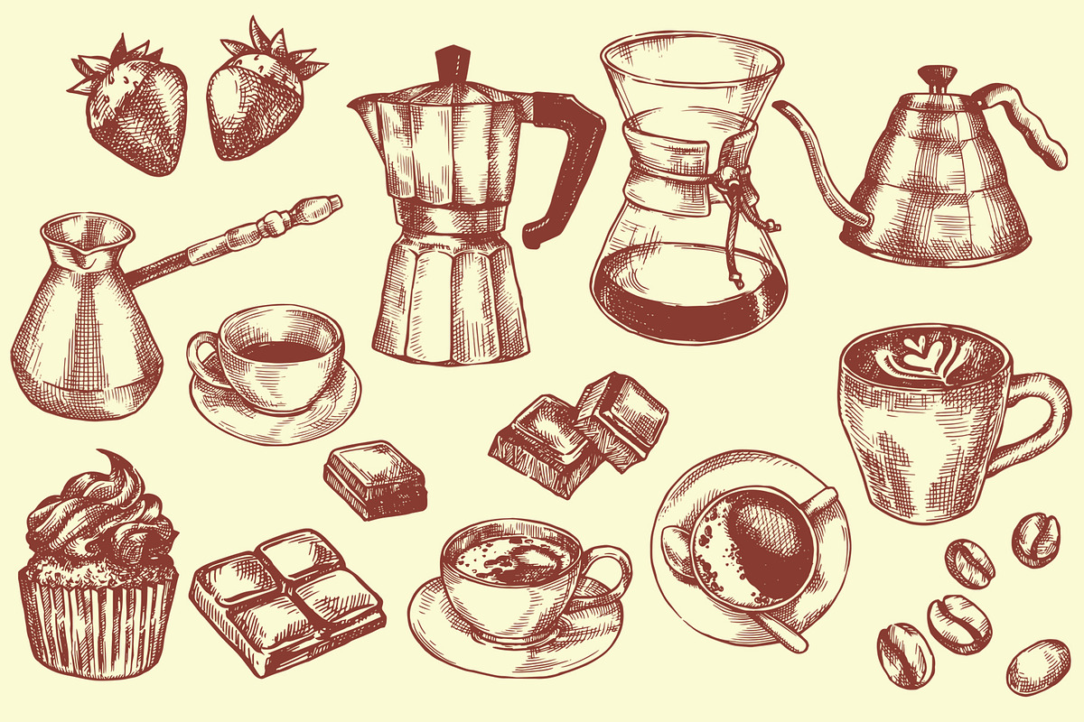 Coffee. Retro collection, a Food Illustration by made by Tanya (Photo 2 of 6)