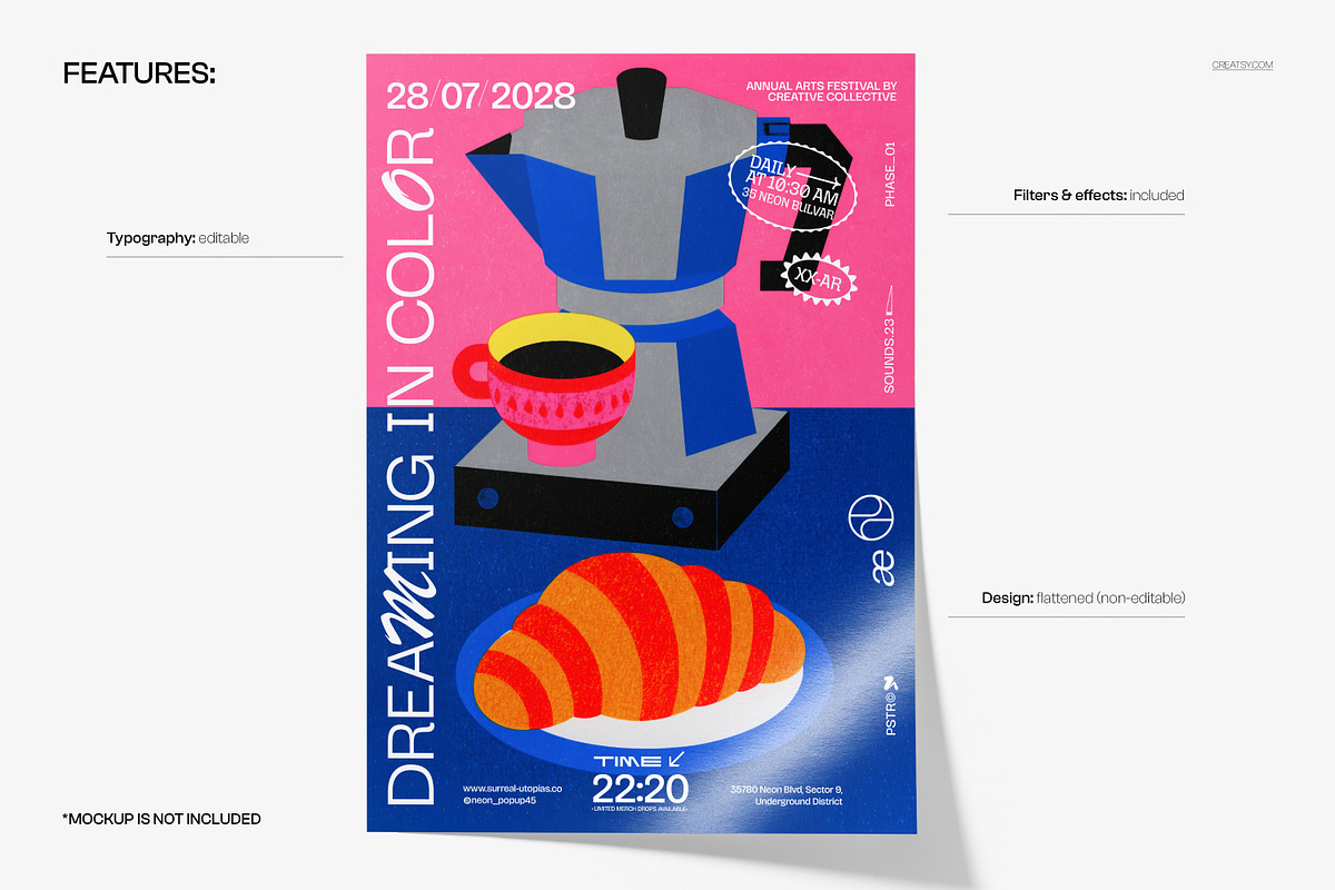 Pop Art Breakfast Poster Template, a Poster Template by creatsy5 (Photo 2 of 4)