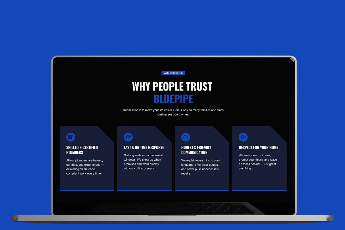 BluePipe - Plumbing Services Framer, an UI Kit Template by Frameko (Photo 4 of 4)