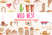 Wild West 33 Cowboy Watercolour Kit, an Illustration by Violet LeBeaux (Thumbnail 1 of 3)