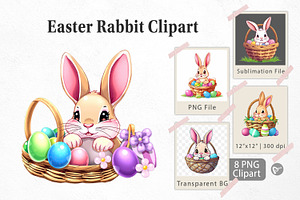 Easter Rabbit Clipart, a Graphic by Artnoy