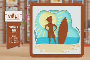 Summer SVG Beach 3D SVG Craft Design