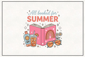 All Booked for Summer Png, a Work Illustration by CraftArtStudio