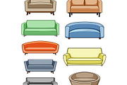 Different modern and classic sofas, an Object Graphic by pikepicture (Thumbnail 2 of 3)