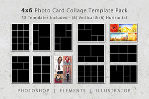 4x6 Photo Card Collage Template Pack