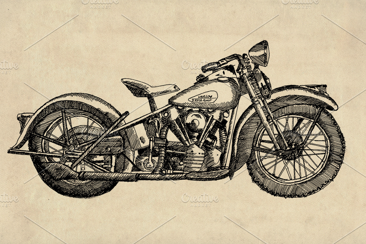 Classic Motorcycle Illustration Pack, an Illustration by Doggy Days (Photo 8 of 10)