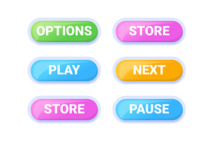 Game UI button. Mobile, an Object Illustration by Things for designers