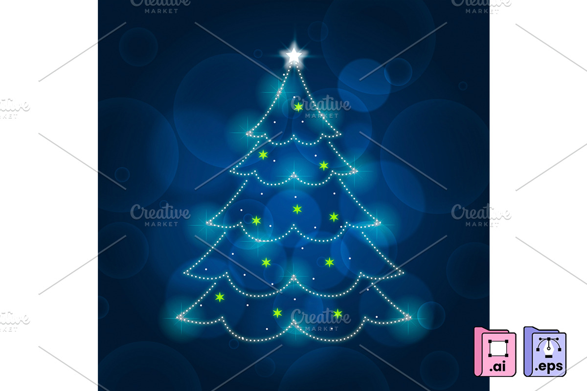 Light Trail Christmas Tree, a Decorative Illustration by MISS CHATZ (Photo 1 of 3)