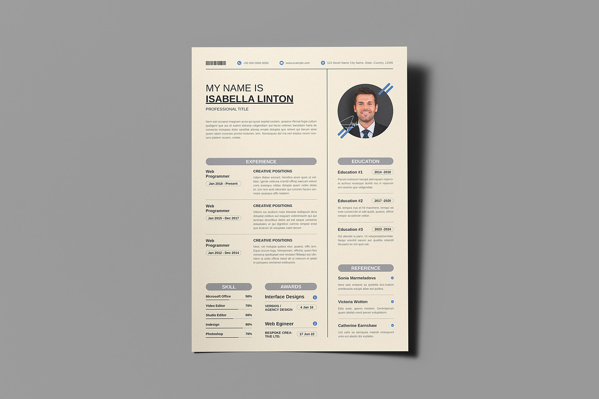 Creative Resume Layout Cover Letter, a Resume Template by PixelStudio (Photo 3 of 4)
