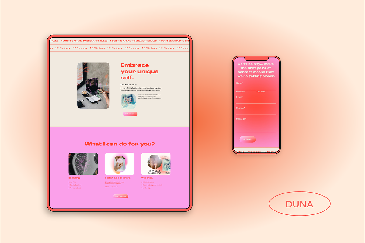 Squarespace 7.1 Template: Radiate ⓪, a Websites & App Template by dunagency (Photo 5 of 9)