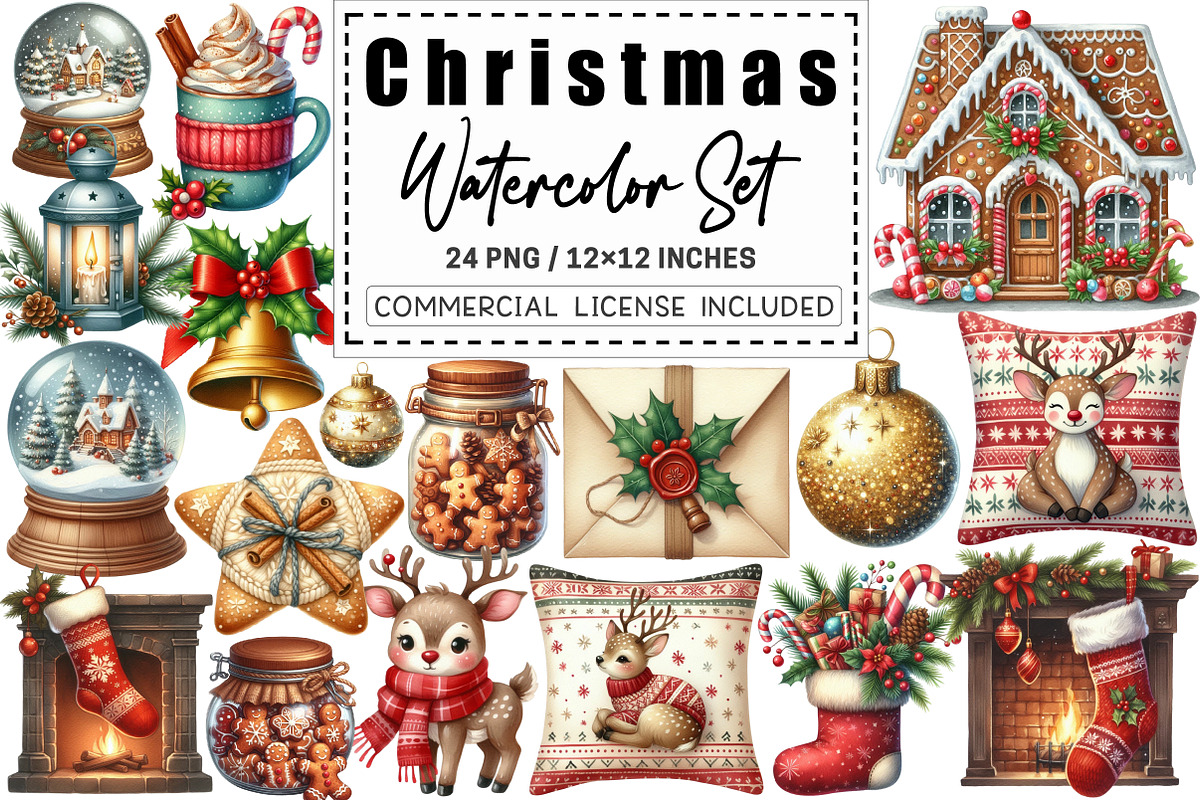 Cozy Christmas Watercolor Set, a Graphic by CitraGraphics (Photo 1 of 3)