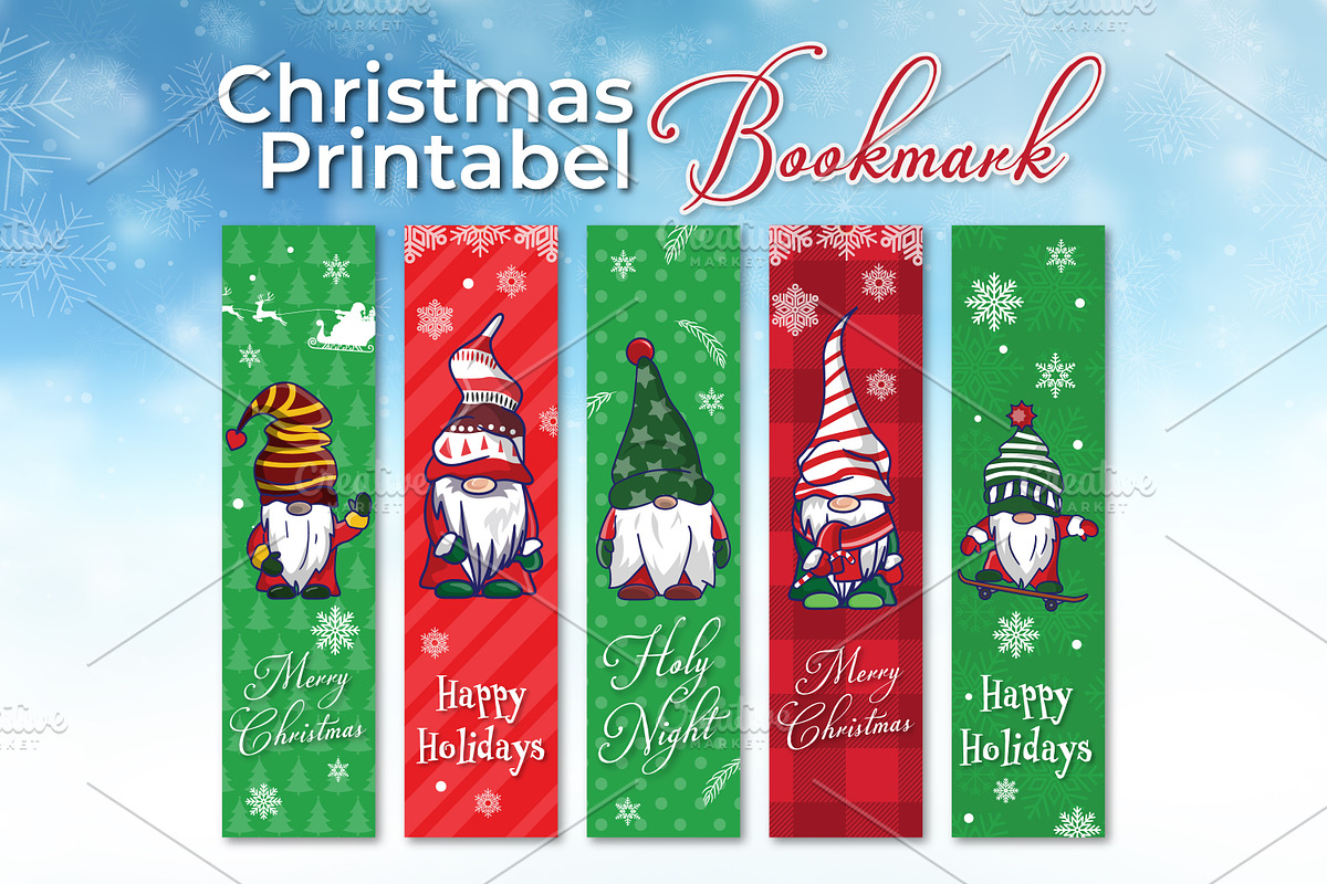 Christmas Gnome Printable Bookmark, a Stationery Template by Guavanaboy (Photo 1 of 2)