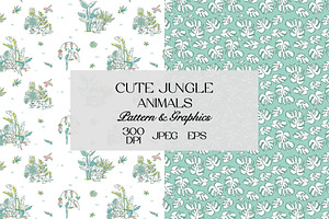 Cute Jungle Animal Pattern Bundle