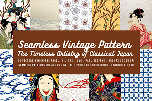 Vintage Japan Seamless Pattern 2, a Pattern Graphic by ARTOZEN DIGITAL