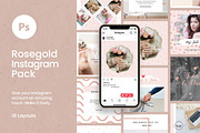 Rosegold Instagram Pack, a Social Media Template by Crevo Studio (Thumbnail 1 of 7)